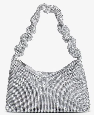 Inc International Concepts Mesh Scrunch Handle Bag, Exclusively At Macy's In Silver