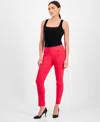 Inc International Concepts Mid-rise Petite Tummy-control Skinny Pants, Petite & Petite Short, Created For Macy's In Red