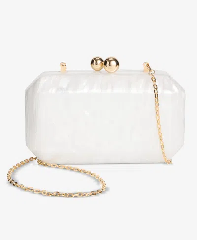 Inc International Concepts Mini Acrylic Swirl Minaudiere Clutch, Macy's Exclusive In White