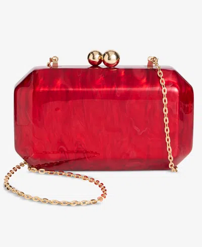 Inc International Concepts Mini Acrylic Swirl Minaudiere Clutch, Macy's Exclusive In Red