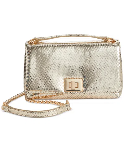 Inc International Concepts Mini Ajae Metallic Snake Shoulder Bag, Created For Macy's In Gold Snake