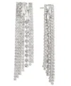 Inc International Concepts Mixed Cut Stone Multi-row Statement Earrings, Created For Macy's In Silver