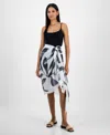 Inc International Concepts Oversized Palm-print Wrap, Exclusively At Macy's In White