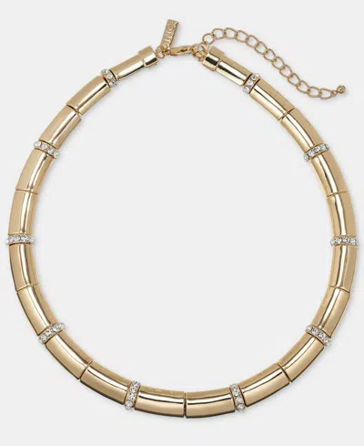 Inc International Concepts Pave & Tubular Beaded Collar Necklace, 16" + 3" Extender, Macy's Exclusive In Gold,cryst