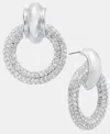 Inc International Concepts Pave Circle Drop Earrings, Macy's Exclusive In Silver