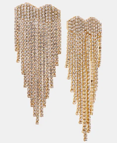Inc International Concepts Pave Heart Chandelier Earrings, Macy's Exclusive In Brown