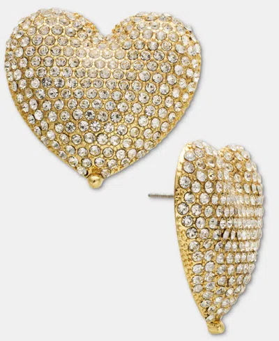 Inc International Concepts Pave Heart Drop Earrings, Macy's Exclusive In Gold