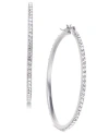 Inc International Concepts Pave Hoop 2 3 1 2 Earrings In Gold Or Silver Created For Macys In Silver