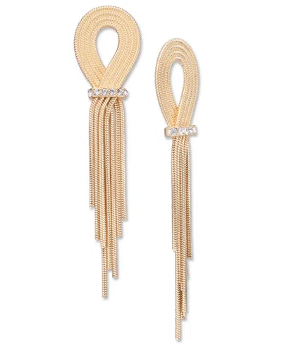 Inc International Concepts Pave Looped Chain Statement Earrings, Created For Macy's In Gold