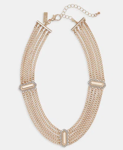 Inc International Concepts Pave Multi-chain Statement Necklace, 17" + 3" Extender, Macy's Exclusive In Brown