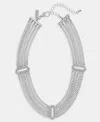 Inc International Concepts Pave Multi-chain Statement Necklace, 17" + 3" Extender, Macy's Exclusive In Gray