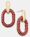 Inc International Concepts Pave Oval Drop Earrings, Macy's Exclusive In Red