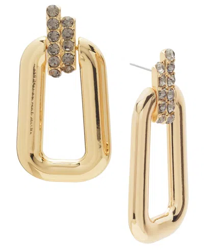 Inc International Concepts Pave Oval Link Drop Earrings, Created For Macy's In Black