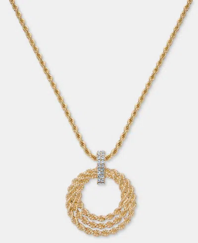 Inc International Concepts Pave Triple Circle Pendant Necklace, 28-1/2" + 3" Extender, Macy's Exclusive In Gold