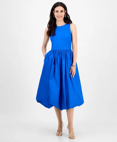 Inc International Concepts Petite Bubble-hem Midi Dress, Exclusively At Macy's In Blue