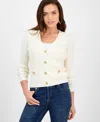 Inc International Concepts Petite Button-front V-neck Cardigan, Exclusively At Macy's In Vintage Cream