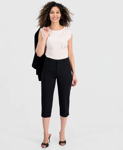 Inc International Concepts Petite Capri Slim Trousers, Created For Macy's In Black