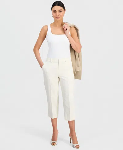 Inc International Concepts Petite Capri Slim Trousers, Created For Macy's In White