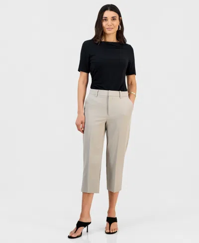 Inc International Concepts Petite Capri Slim Trousers, Created For Macy's In Neutral