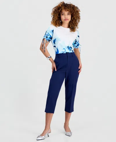 Inc International Concepts Petite Capri Slim Trousers, Created For Macy's In Purple