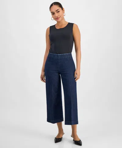 Inc International Concepts Petite Cropped Pull-on Jeans, Macy's Exclusive In Blue