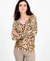 Inc International Concepts Petite Dolman-sleeve Sweater, Created For Macy's In Animal Print