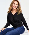 Inc International Concepts Petite Dolman-sleeve Sweater, Created For Macy's In Deep Black