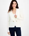 Inc International Concepts Petite Double-breasted Patch Pocket Sweater, Macy's Exclusive In Brown