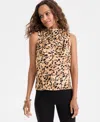Inc International Concepts Petite Draped Neck Top, Macy's Exclusive In Multi
