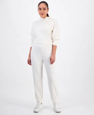 Inc International Concepts Petite Embellished High Rise Jogger Pants, Macy's Exclusive In White