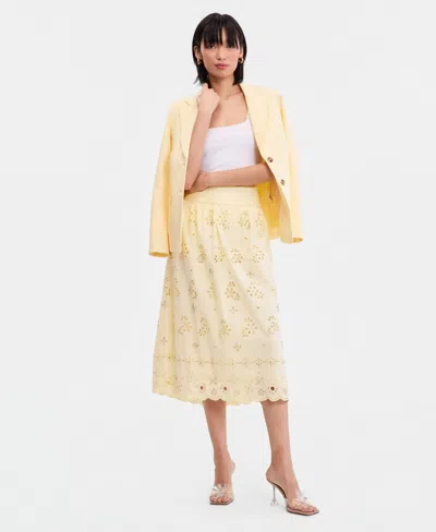 Inc International Concepts Petite Embellished Midi Skirt, Macy's Exclusive In Yellow