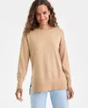 Inc International Concepts Petite Everyday Sweater Tunic, Macy's Exclusive In Brown