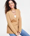 Inc International Concepts Petite Faux-double-breasted Blazer, Created For Macy's In Warm Toffee