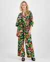 Inc International Concepts Petite Floral Print High-rise Pants, Created For Macy's In Kylie Garden