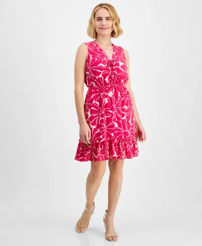 Inc International Concepts Petite Floral-print Ruffled-hem Dress, Created For Macy's In Tala Bloom