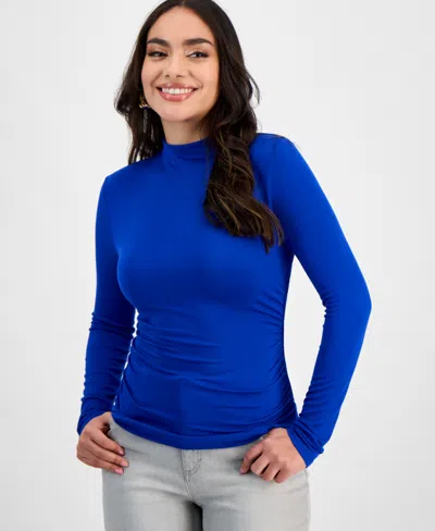 Inc International Concepts Petite High-neck Side-ruched Top ...
