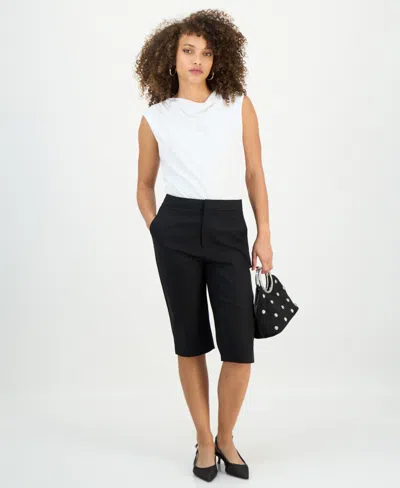 Inc International Concepts Petite High-rise Capri Pants, Macy's Exclusive In Black