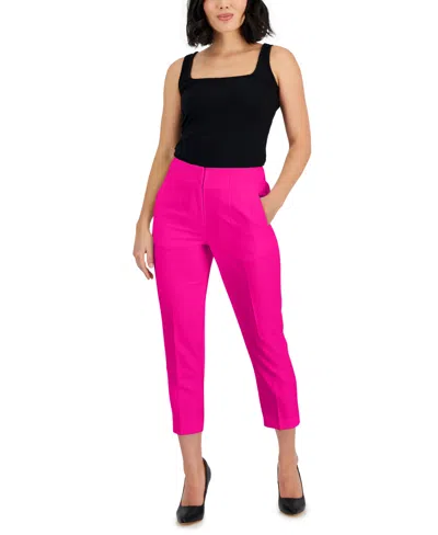 Inc International Concepts Petite High Rise Cigarette Pants, Created For Macy's In Pink Dragonfruit