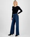 Inc International Concepts Petite High-rise Wide Leg Jeans, Created For Macy's In Dark Indigo