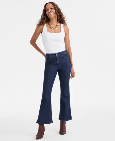 Inc International Concepts Petite High-rise Flare-leg Jeans, Macy's Exclusive In Brown
