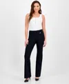 Inc International Concepts Petite High-rise Flare Pants, Exclusively At Macy's In Deep Black