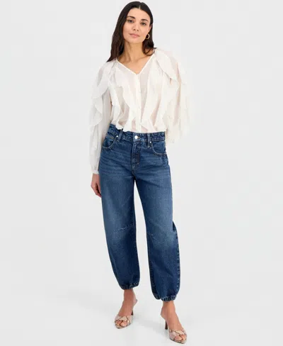 Inc International Concepts Petite High-rise Barrel Ankle Jeans, Created For Macy's In Blue