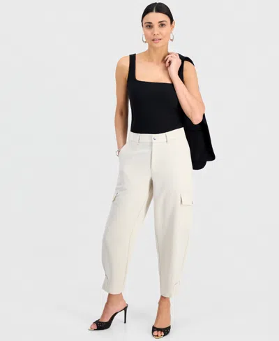 Inc International Concepts Petite High-rise Cargo Pants, Created For Macy's In White