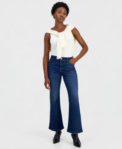 Inc International Concepts Petite Hr 5 Pkt Flare High-waisted Five-pocket Jeans, 29" Inseam, Created For Macy's In Essex