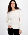 Inc International Concepts Petite Lightweight Boat-neck Pullover, Macy's Exclusive In Multi