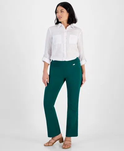 Inc International Concepts Petite Mid-rise Bootcut Pants, Created For Macy's In Green Tourmalin
