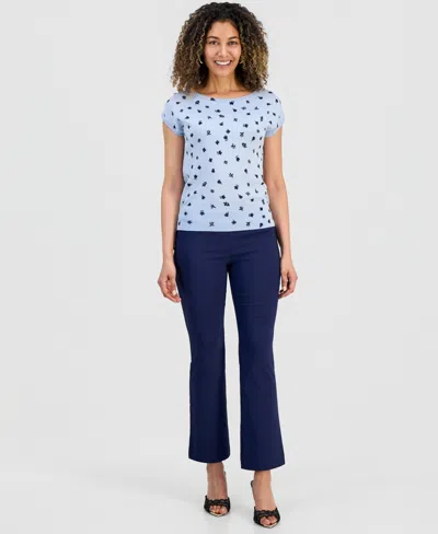 Inc International Concepts Petite Mid-rise Bootcut Pants, Petite & Petite Short, Created For Macy's In Blue
