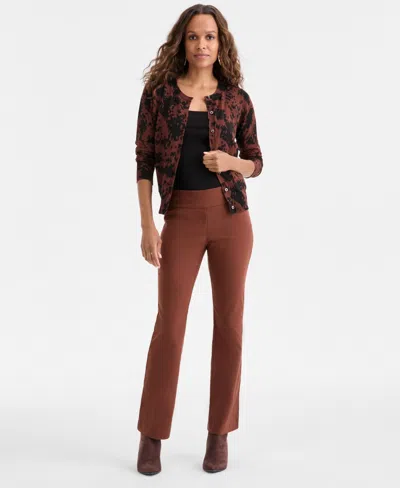 Inc International Concepts Petite Mid-rise Bootcut Pants, Petite & Petite Short, Created For Macy's In Brown