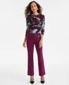 Inc International Concepts Petite Mid-rise Bootcut Pants, Petite & Petite Short, Created For Macy's In Purple