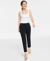 Inc International Concepts Petite Mid-rise Crop Pants, Created For Macy's In Deep Black
